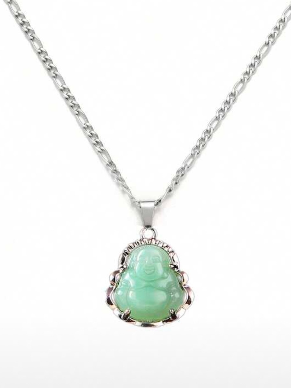1pc 14k Gold Plated Buddha Pendant Necklace, Unisex, 3mm Flat